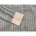 Female yarn dyed stripe spandex long sleeve shirt